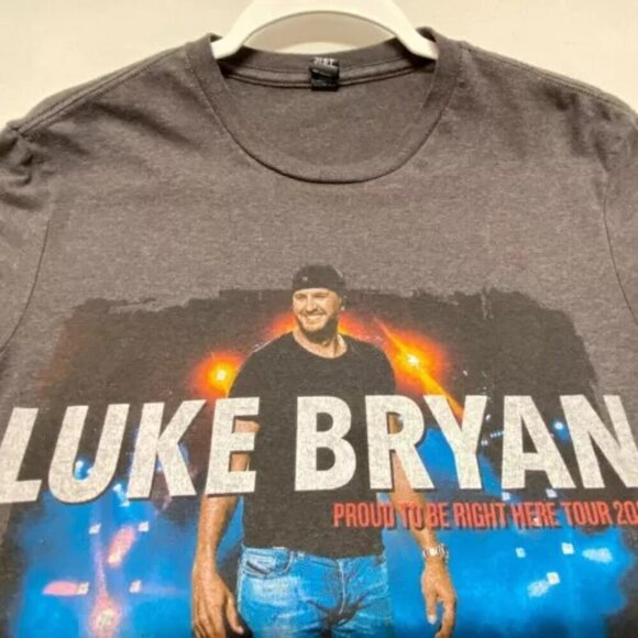 Luke Bryan Tour 2021 Concert Tee Men's Small Gray District Graphic Logo T-Shirt - Picture 8 of 8